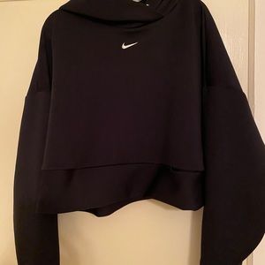 Black Nike Pro Dri-Fit Cropped Hoodie